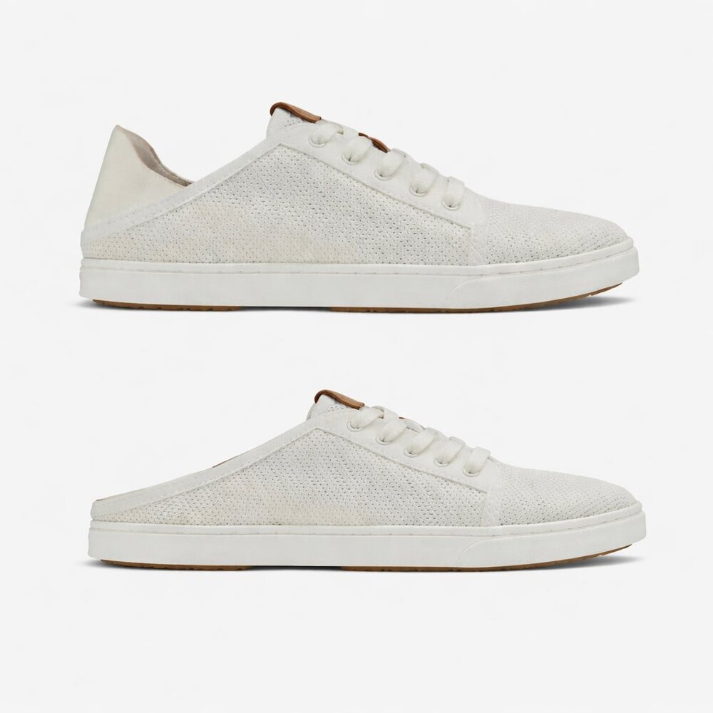 OluKai Pehuea Li White & Cream Sneakers Lightweight Versatile Slip-On Sz 8.5